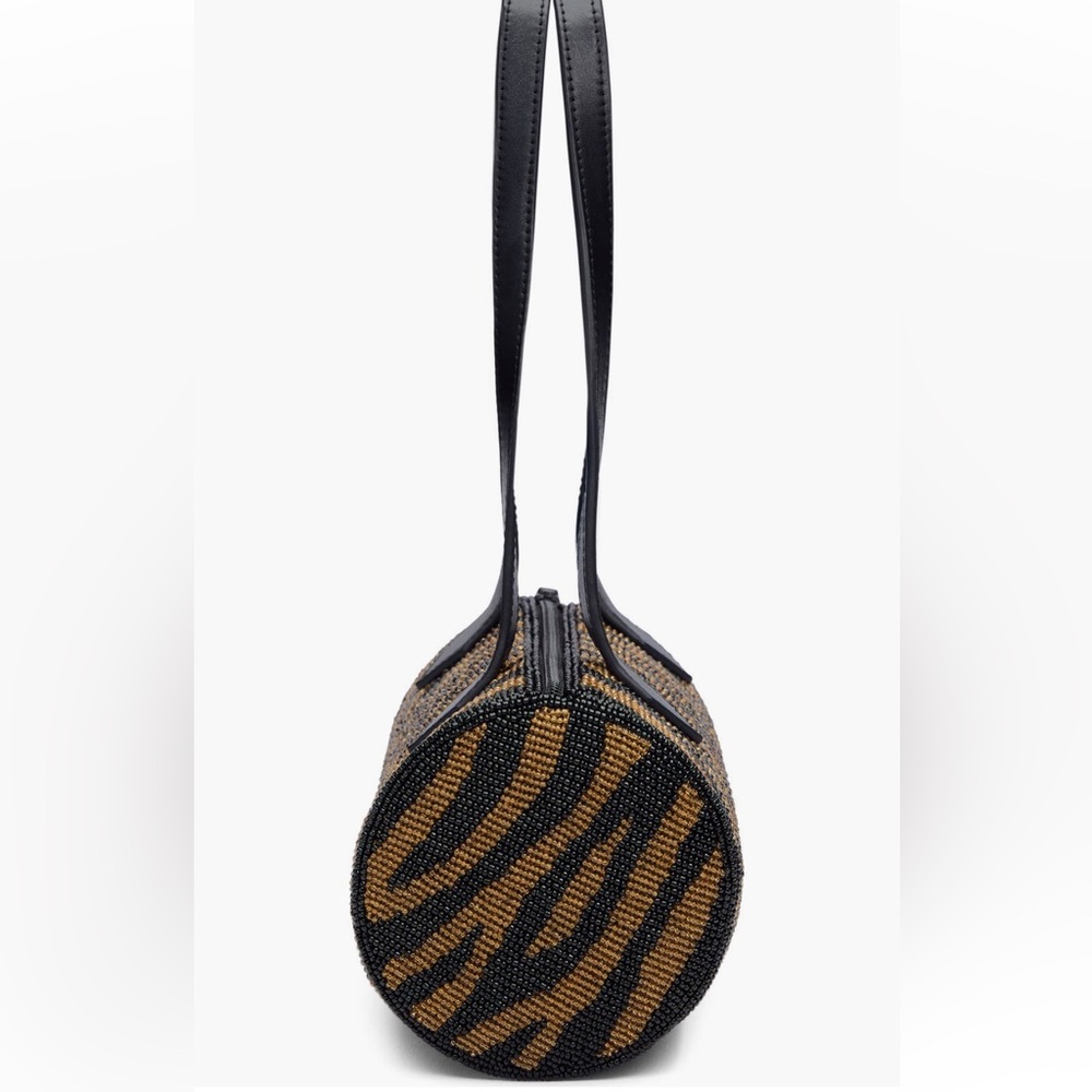 NWT & Dustbag REFORMATION CYLINDER BEADED SHOULDER BAG in black/bronze - Picture 8 of 11